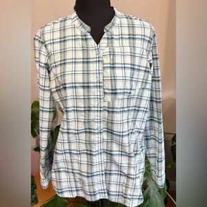Orvis Blue Plaid Casual Shirt